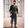 imageRuncati Mens Medieval Pirate Costume Tunic Renaissance Viking Lace Up Cotton Shirts Knight Warrior LARP Halloween TopsBlack