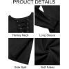 imageRuncati Mens Medieval Pirate Costume Tunic Renaissance Viking Lace Up Cotton Shirts Knight Warrior LARP Halloween TopsBlack