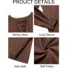 imageRuncati Mens Medieval Pirate Costume Tunic Renaissance Viking Lace Up Cotton Shirts Knight Warrior LARP Halloween TopsBrown