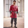 imageRuncati Mens Medieval Pirate Costume Tunic Renaissance Viking Lace Up Cotton Shirts Knight Warrior LARP Halloween TopsDark Red