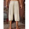 imageRuncati Mens Medieval Pirate Shorts Renaissance Colonial Viking Lace Up Halloween Costume PantsBeige