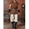 imageRuncati Mens Medieval Pirate Shorts Renaissance Colonial Viking Lace Up Halloween Costume PantsBeige