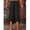 imageRuncati Mens Medieval Pirate Shorts Renaissance Colonial Viking Lace Up Halloween Costume PantsBlack