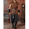 imageRuncati Mens Medieval Pirate Shorts Renaissance Colonial Viking Lace Up Halloween Costume PantsBlack