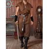 imageRuncati Mens Medieval Pirate Shorts Renaissance Colonial Viking Lace Up Halloween Costume PantsBrown