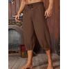 imageRuncati Mens Medieval Pirate Shorts Renaissance Colonial Viking Lace Up Halloween Costume PantsBrown