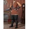 imageRuncati Mens Medieval Pirate Shorts Renaissance Viking Colonial Linen Halloween Costume PantsBlack
