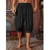 imageRuncati Mens Medieval Pirate Shorts Renaissance Viking Colonial Linen Halloween Costume PantsBlack