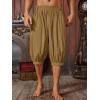 imageRuncati Mens Medieval Pirate Shorts Renaissance Viking Colonial Linen Halloween Costume PantsBrown