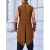 imageRuncati Mens Padded Gambeson Vest Sleeveless Aketon Armor Medieval Knight Surcoat Halloween LARP Costume DressBrown