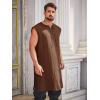 imageRuncati Mens Pirate Costume Tunic Renaissance Medieval Knight Warrior Sleeveless Lace Up Shirts Viking LARP Halloween TabardBrown