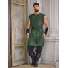 imageRuncati Mens Pirate Costume Tunic Renaissance Medieval Knight Warrior Sleeveless Lace Up Shirts Viking LARP Halloween TabardDark Green