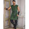 imageRuncati Mens Pirate Costume Tunic Renaissance Medieval Knight Warrior Sleeveless Lace Up Shirts Viking LARP Halloween TabardDark Green