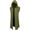 imageRuncati Mens Renaissance Costume Hooded Surcoat Medieval Knight Sleeveless Tunic Tops Tabard Viking Holloween CloakArmy Green