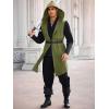 imageRuncati Mens Renaissance Costume Hooded Surcoat Medieval Knight Sleeveless Tunic Tops Tabard Viking Holloween CloakArmy Green