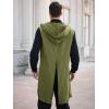 imageRuncati Mens Renaissance Costume Hooded Surcoat Medieval Knight Sleeveless Tunic Tops Tabard Viking Holloween CloakArmy Green