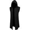 imageRuncati Mens Renaissance Costume Hooded Surcoat Medieval Knight Sleeveless Tunic Tops Tabard Viking Holloween CloakBlack