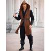 imageRuncati Mens Renaissance Costume Hooded Surcoat Medieval Knight Sleeveless Tunic Tops Tabard Viking Holloween CloakBrown