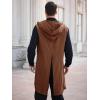 imageRuncati Mens Renaissance Costume Hooded Surcoat Medieval Knight Sleeveless Tunic Tops Tabard Viking Holloween CloakBrown