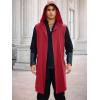 imageRuncati Mens Renaissance Costume Hooded Surcoat Medieval Knight Sleeveless Tunic Tops Tabard Viking Holloween CloakBurgundy