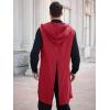 imageRuncati Mens Renaissance Costume Hooded Surcoat Medieval Knight Sleeveless Tunic Tops Tabard Viking Holloween CloakBurgundy
