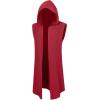 imageRuncati Mens Renaissance Costume Hooded Surcoat Medieval Knight Sleeveless Tunic Tops Tabard Viking Holloween CloakBurgundy