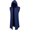 imageRuncati Mens Renaissance Costume Hooded Surcoat Medieval Knight Sleeveless Tunic Tops Tabard Viking Holloween CloakNavy Blue