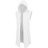 imageRuncati Mens Renaissance Costume Hooded Surcoat Medieval Knight Sleeveless Tunic Tops Tabard Viking Holloween CloakWhite