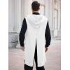 imageRuncati Mens Renaissance Costume Hooded Surcoat Medieval Knight Sleeveless Tunic Tops Tabard Viking Holloween CloakWhite
