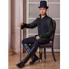 imageRuncati Mens Ruffle Pirate Shirts Lace Medieval Renaissance Vampire Poet Shirt Gothic Steampunk Victorian CostumeBlack