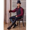 imageRuncati Mens Ruffle Pirate Shirts Lace Medieval Renaissance Vampire Poet Shirt Gothic Steampunk Victorian CostumeBurgundy