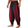 imageRuncati Mens Medieval Pirate Pants Renaissance Viking Navigator Colonial Cotton Halloween Costume Harem PantsRed
