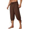 imageRuncati Mens Medieval Pirate Shorts Renaissance Colonial Viking Lace Up Halloween Costume PantsBrown