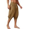imageRuncati Mens Medieval Pirate Shorts Renaissance Viking Colonial Linen Halloween Costume PantsBrown