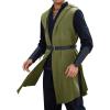 imageRuncati Mens Renaissance Costume Hooded Surcoat Medieval Knight Sleeveless Tunic Tops Tabard Viking Holloween CloakArmy Green