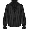 imageRuncati Mens Ruffle Pirate Shirts Lace Medieval Renaissance Vampire Poet Shirt Gothic Steampunk Victorian CostumeBlack