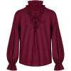 imageRuncati Mens Ruffle Pirate Shirts Lace Medieval Renaissance Vampire Poet Shirt Gothic Steampunk Victorian CostumeBurgundy
