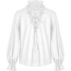 imageRuncati Mens Ruffle Pirate Shirts Lace Medieval Renaissance Vampire Poet Shirt Gothic Steampunk Victorian CostumeWhite