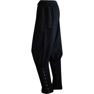 imageMens Medieval Ankle Pants Viking Pirate Renaissance Costume Lace Up Tapered Banded Navigator Casual Trousers01 Black