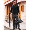 imageRuncati Mens Cable Knit Pullover Sweater Casual Stand Collar Chunky Buttons Fall Winter SweatersBlack