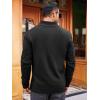 imageRuncati Mens Cable Knit Pullover Sweater Casual Stand Collar Chunky Buttons Fall Winter SweatersBlack