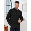 imageRuncati Mens Cable Knit Pullover Sweater Casual Stand Collar Chunky Buttons Fall Winter SweatersBlack