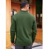 imageRuncati Mens Cable Knit Pullover Sweater Casual Stand Collar Chunky Buttons Fall Winter SweatersGreen