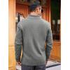 imageRuncati Mens Cable Knit Pullover Sweater Casual Stand Collar Chunky Buttons Fall Winter SweatersGrey
