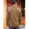 imageRuncati Mens Cable Knit Pullover Sweater Casual Stand Collar Chunky Buttons Fall Winter SweatersKhaki