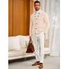 imageRuncati Mens Cardigan Sweater Casual V Neck Button Down Cardigan Ribbed Knitted Winter Chunky Sweaters with PocketsApricot