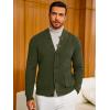 imageRuncati Mens Cardigan Sweater Casual V Neck Button Down Cardigan Ribbed Knitted Winter Chunky Sweaters with PocketsArmy Green