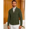 imageRuncati Mens Cardigan Sweater Casual V Neck Button Down Cardigan Ribbed Knitted Winter Chunky Sweaters with PocketsArmy Green