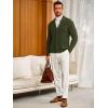 imageRuncati Mens Cardigan Sweater Casual V Neck Button Down Cardigan Ribbed Knitted Winter Chunky Sweaters with PocketsArmy Green