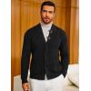 imageRuncati Mens Cardigan Sweater Casual V Neck Button Down Cardigan Ribbed Knitted Winter Chunky Sweaters with PocketsBlack